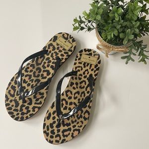 🆕 KATE SPADE Patent Leopard Flip Flops